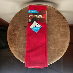 NWT! Gold Toe - Allsport Power Sox - 2 Pack - Red - Sz L (M) 9-12.5 (W) 10.5-13